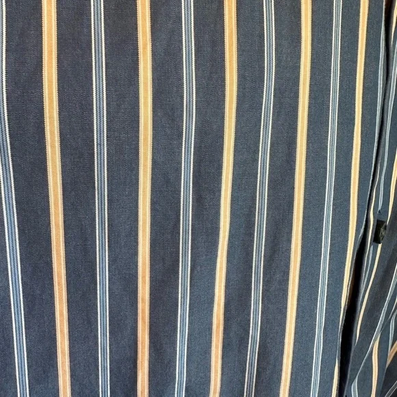 Kenneth Roberts Platinum Button Up Long-sleeve Men's XL Blue Tan Stripe Shirt - Picture 9 of 10